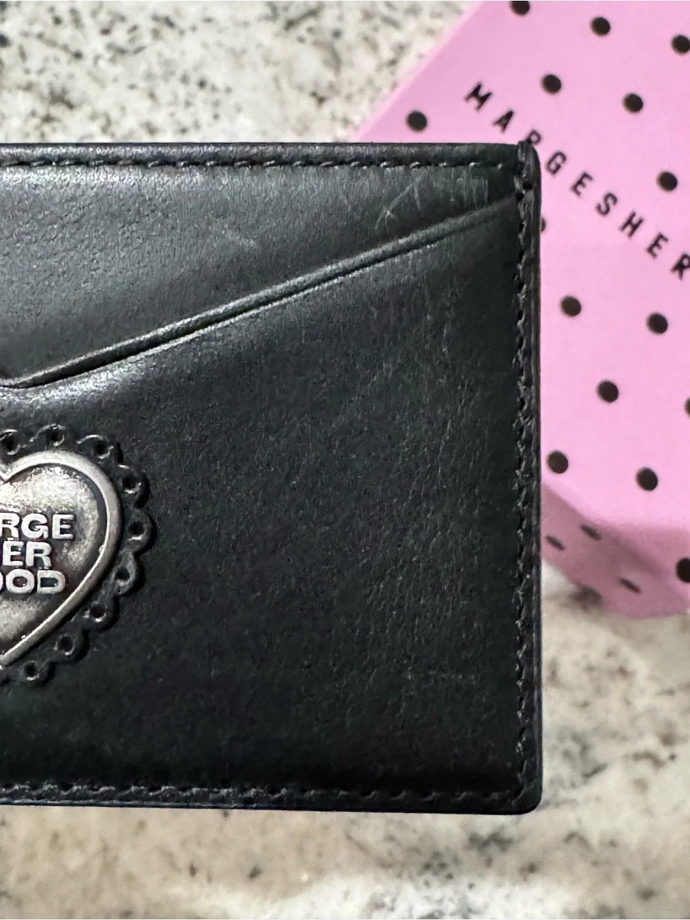 Marge Sherwood Peanuts Black Leather Card Holder